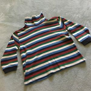 Boys’ Striped Turtleneck with Teddy Bear Detail